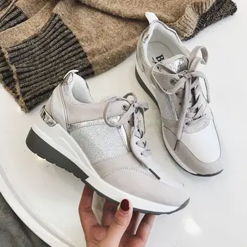 

2020 Wedge Sneakers Shiny Bling Design Autumn Winter Elegant Women Shoes Platform Fashion Woman New Brand Casual Style