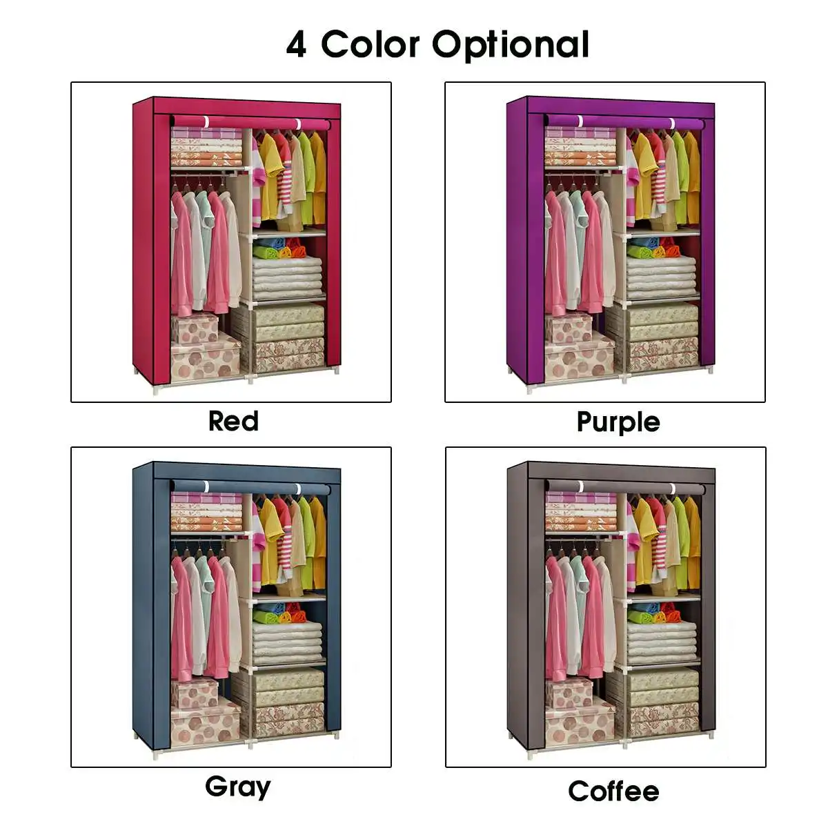 New Multi purpose Non woven Cloth Wardrobe Fabric font b Closet b font Portable Folding Dustproof