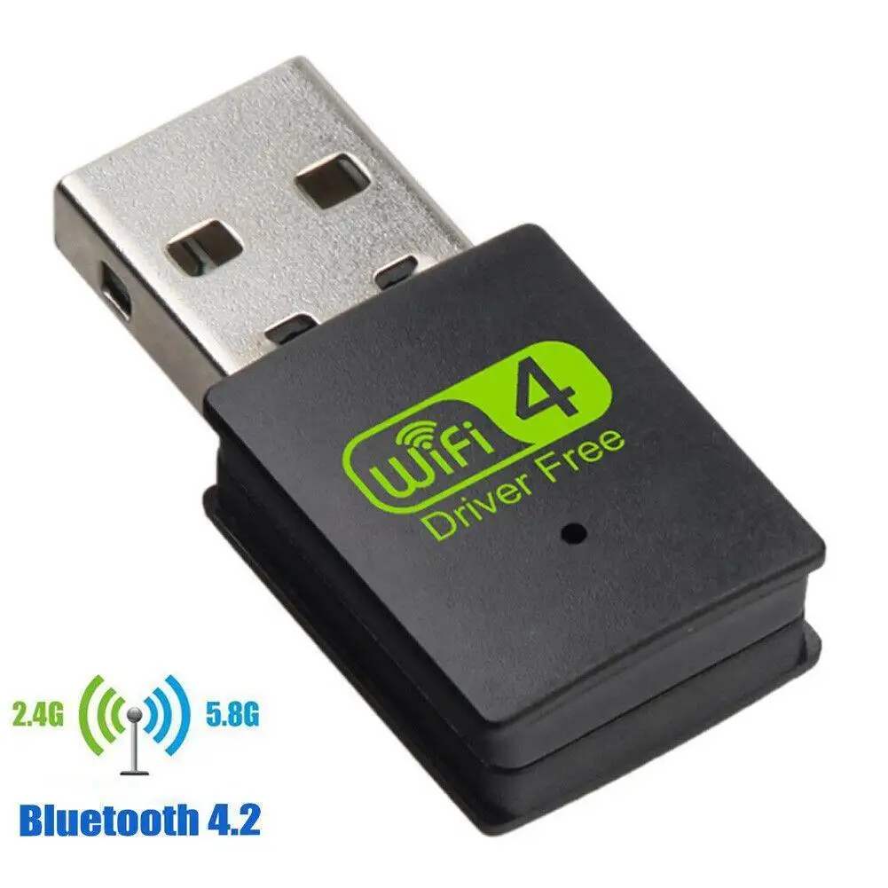 

2.4Ghz/5.8Ghz Dual-Band WiFi Bluetooth Adapter USB Wireless Receiver No 2.0 Card Network External Card Driver O7I1