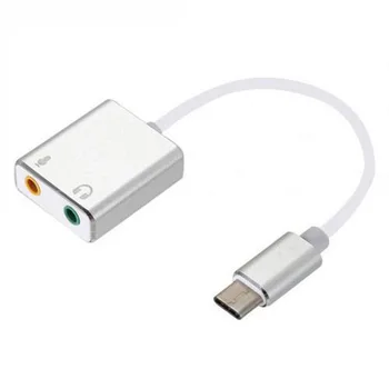 

Splitter Cable Stereo With 3.5mm Sound Card Type C Audio Microphone Port Headphone Aux Connector External Adapter