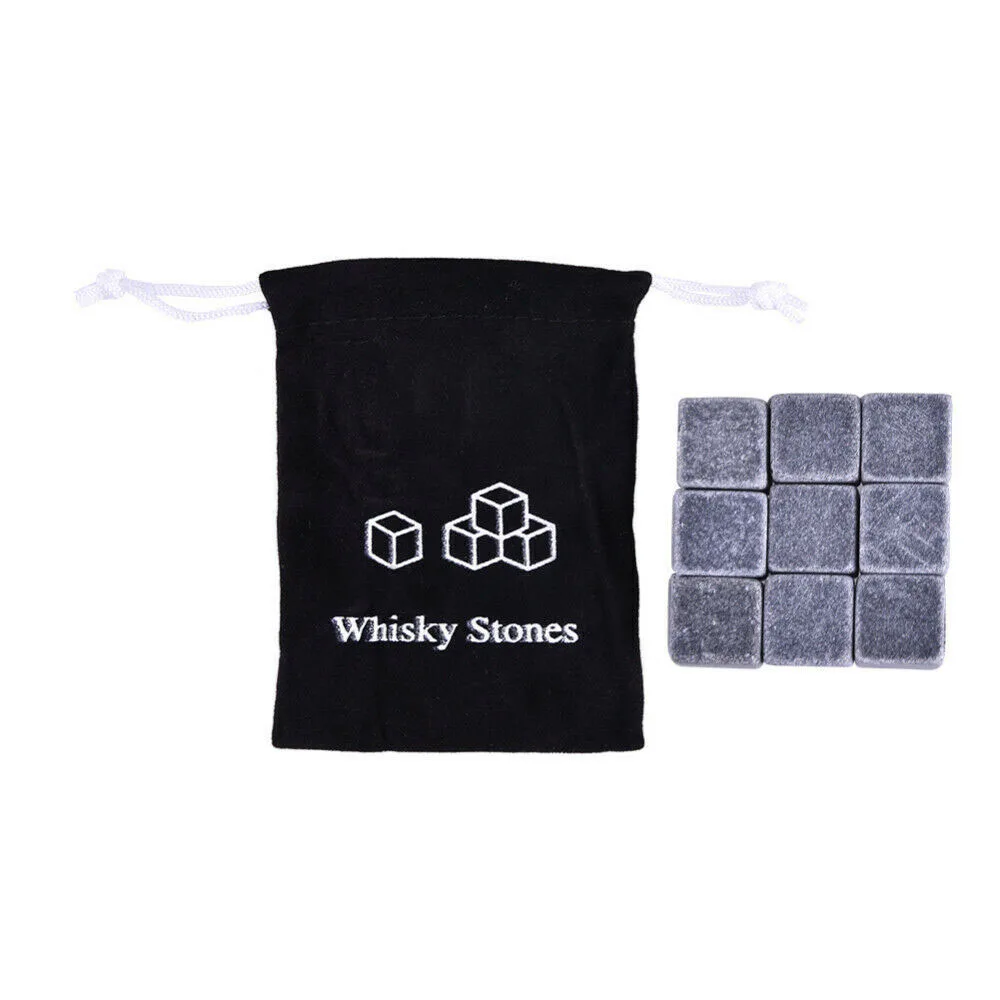 9 шт/лот многоразовый гранитный виски со льдом камни-охладители кубики скотч камни для виски мешочек бар домашнего использования