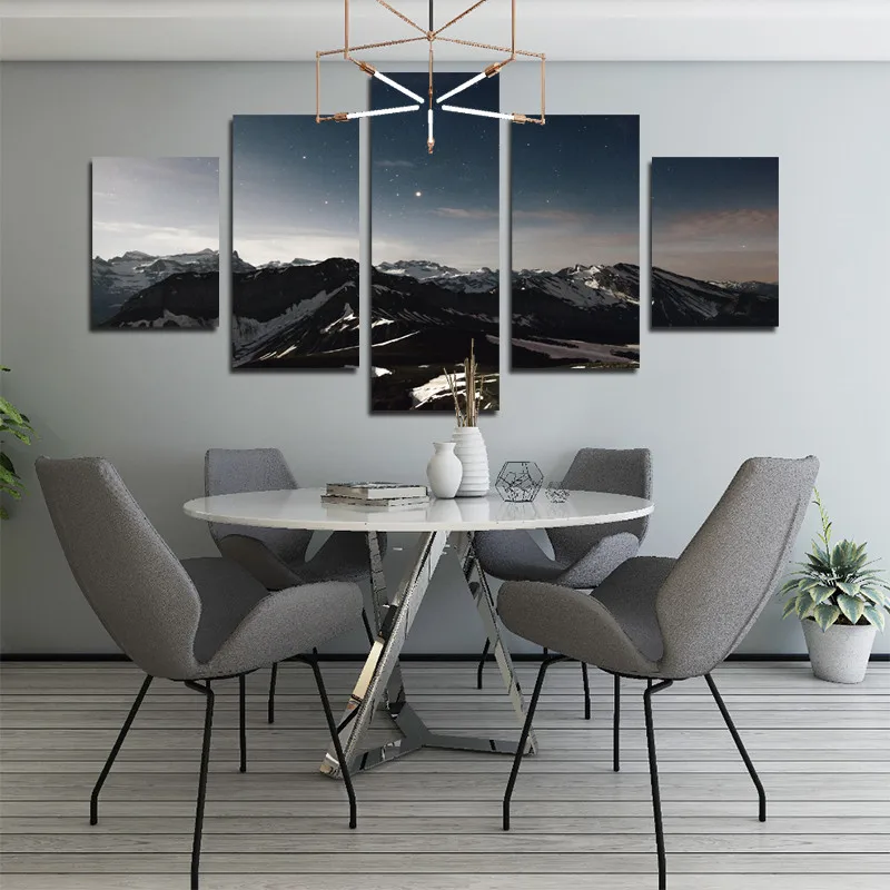 

Landscape Painting Snow Mountain Poster Black and White Modern Home Wall Decoration Hd Printing Can Be Customized