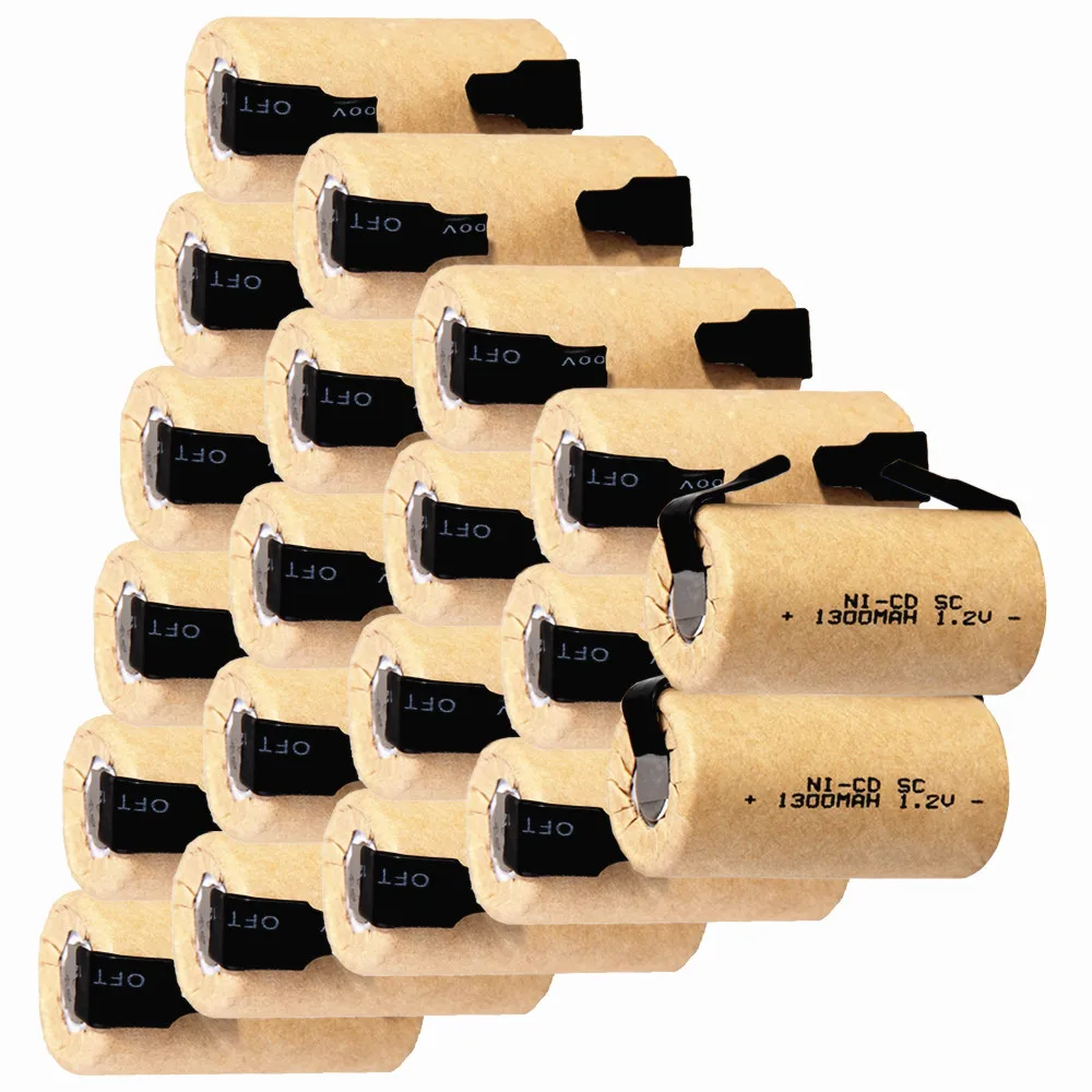 20 шт. SC 1300mah 1 2 v аккумулятор NICD аккумуляторные батареи для аварийного светильник