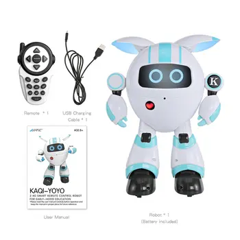 

R14 KAQI-YOYO 2.4G Smart RC Robot Programmable Sing Tell Story Shining Light Robot Toys Gift for Children