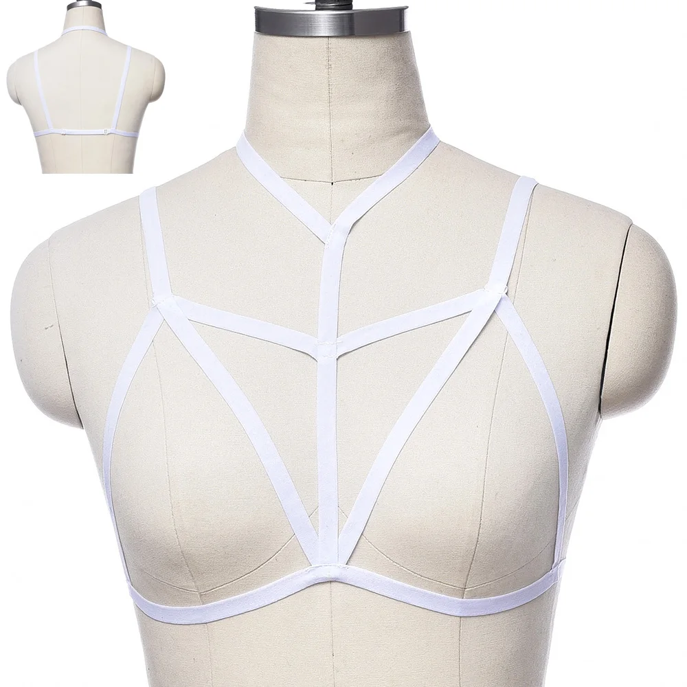 Description Picture 5 of itemPunk Body Cage Soft Fetish Bondage Harness Belt Adjustable Sexy Lingerie Bra Women Pastel Goth Body Harness