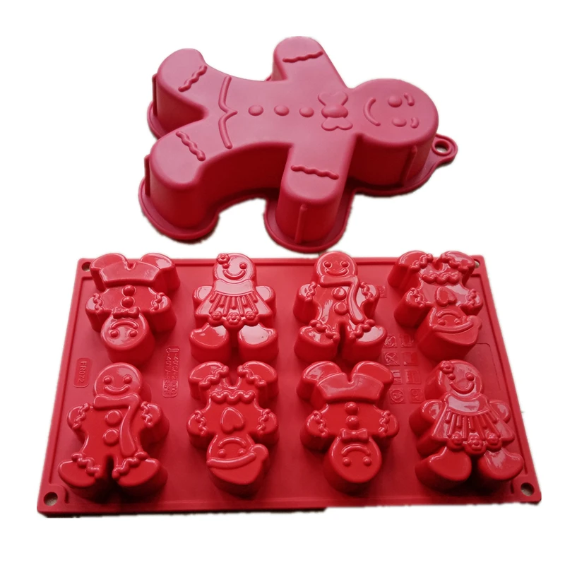 

1Pcs Baking Tool Christmas Gingerbread Man Cake Mold DIY Baking Non-stick Silicone Mold