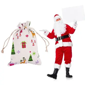 

Christmas 24 Days Countdown Advent Calendar Hanging Drawstring Candy Bags Sacks 67JB