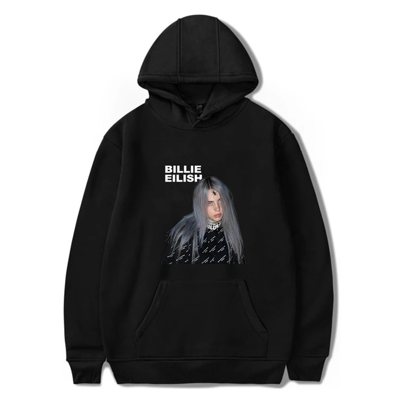 Billie Eilish толстовки для женщин поп звезда негабаритный Свитшот спортивный костюм модная Уличная Повседневная Толстовка толстовка хип хоп с капюшоном - Цвет: Hooded 7