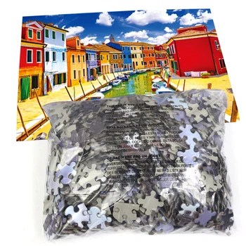 

DIY Wharf Town Paper Puzzle Learning Educational Jigsaw Toy Living Room Decor for Household Child Educational Playing