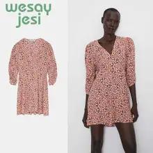 Женское летнее платье шикарное платье с цветочным принтом mmini с v-образным вырезом vestidos de fiesta de noche вечернее платье для женщин