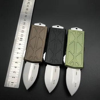 

Microtechnology knife USA Small Flying fish PROOF RUN 041 mini pocket knife Aviation Aluminum handle 204P blade camping EDC tool