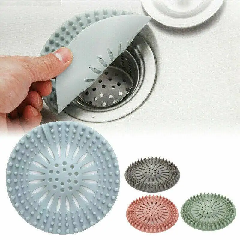 Hair Catcher Durable Silicone Hair Stopper Shower Drain Cover Protector Trap Sink Strainer for Kitchen Bathroom Bathtub sink filter,sink strainer,hair drain catcher,kitchen sink strainer,shower drain cover,shower drain filter