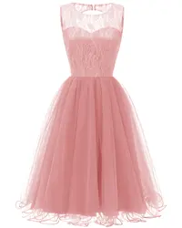 Иллюзия вечернее платье розовое коктейльное элегантное платье подружки невесты Vestidos de Fiesta Robe de Soiree Abendkleider DN-074