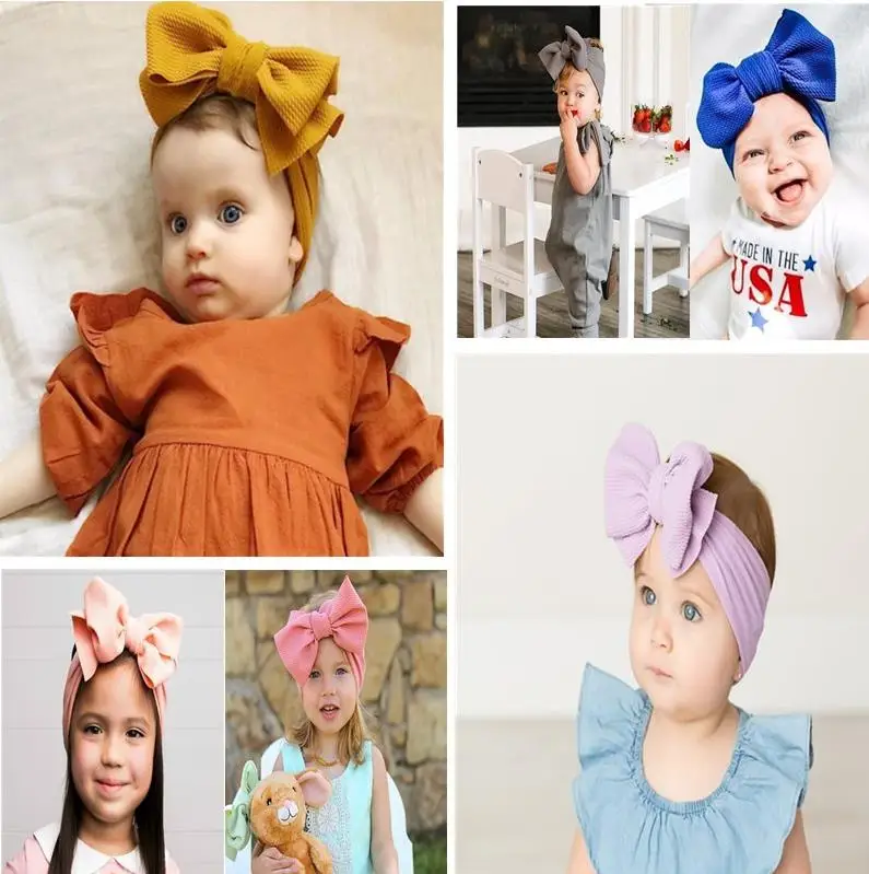 Faixas de Cabelo de Nylon para a Menina da Criança Headband do Bebê Acessórios para o Cabelo Arco com Nervuras Bebê Menina Headbands Largas Recém-nascidos Headwrap Grande 10pcs 2 Cheap Acessórios para cabelo