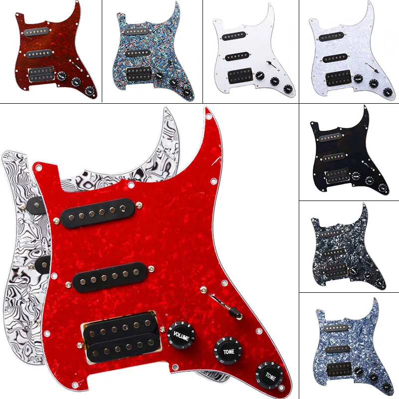 Многоцветная электрогитара Pickguard и черная SSH загруженная Предварительно