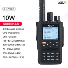 Ksun walkie talkie ao ar livre 10w de alta potência segmento tela cheia gps posicionamento multifuncional duplo segmento tela colorida handheld