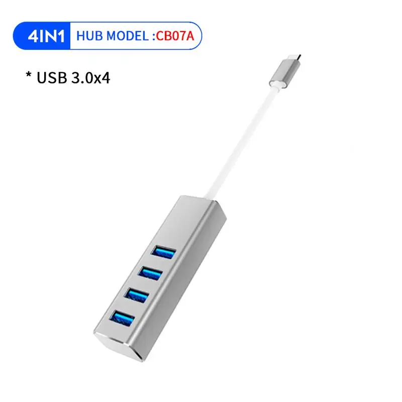 CB07A Vmade 4 в 1 USB C концентратор USB 3,0 к RJ45 Ethernet адаптер USB разветвитель для MacBook Pro samsung Galaxy S9 поддержка PD быстрое зарядное устройство - Цвет: CB07A