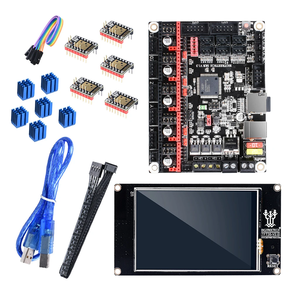 32 битный контроллер BIGTREETECH SKR V1.3 с сенсорным экраном TFT35 V2.0 TMC2209 V1.1 5 шт.|Детали и