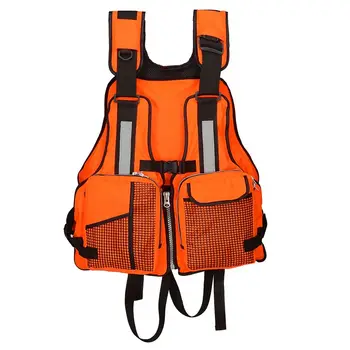 

Adult Adjustable Vest Whistle Life Vest Swimming Fishing Surf Rowing Multi-pocket Reflection