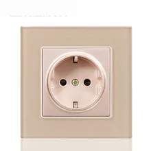 Crystal Glass Panel 16A EU Standard Wall Power Socket Outlet Grounded With Child Protective Lock Type 86 Concealed Regulations livolo eu standard wall power socket white crystal glass panel manufacturer of 16a wall outlet vl c7c2eu 11