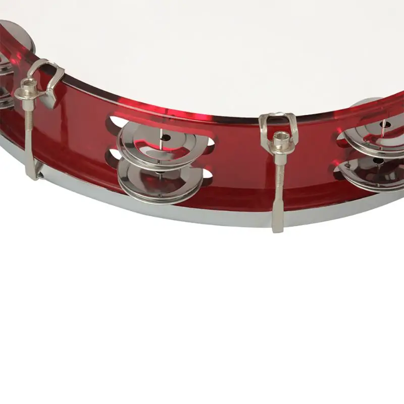 

Stainless Steel Self-Tuning Hand Tambourine J93 10" Self-tuning Tambourine Handbell Hand Drum Percussion Instrument Toy