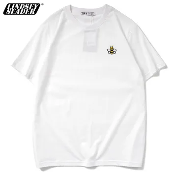 

Lindsey Seader Embroidery Bees Print Men's High Quality Aesthetic Cotton Vintage T-shirt Harajuku Streetwear Camisetas Hombre