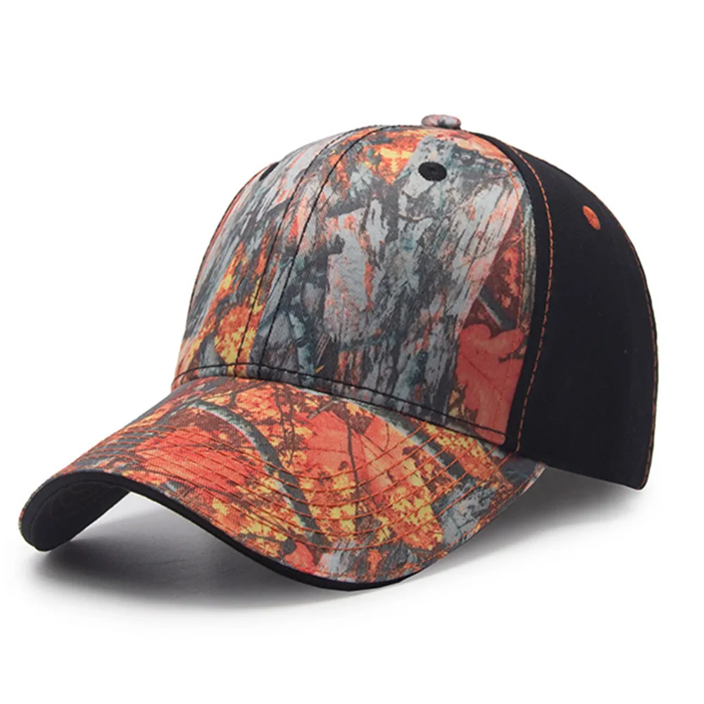 Outdoor Waterproof Bionic Camouflage Hunting Hat Sunshade Breathable Hiking Peaked Cap Cotton