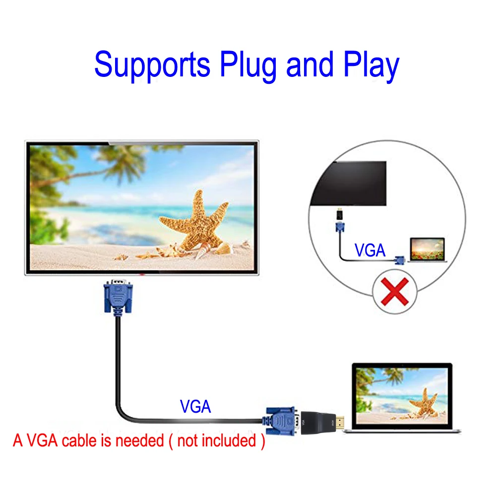 HDMI к VGA адаптер папа к женскому HD 1080P Аудио кабель конвертер для ПК ноутбук ТВ коробка компьютер дисплей проектор(N1021