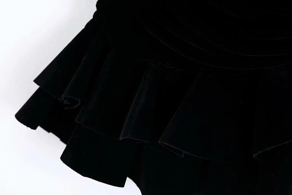 ZA Бархатная мини Черная Женская юбка Мода Англия элегантная повседневная сексуальная короткая Асимметричная юбка подарок для праздника и вечеринки