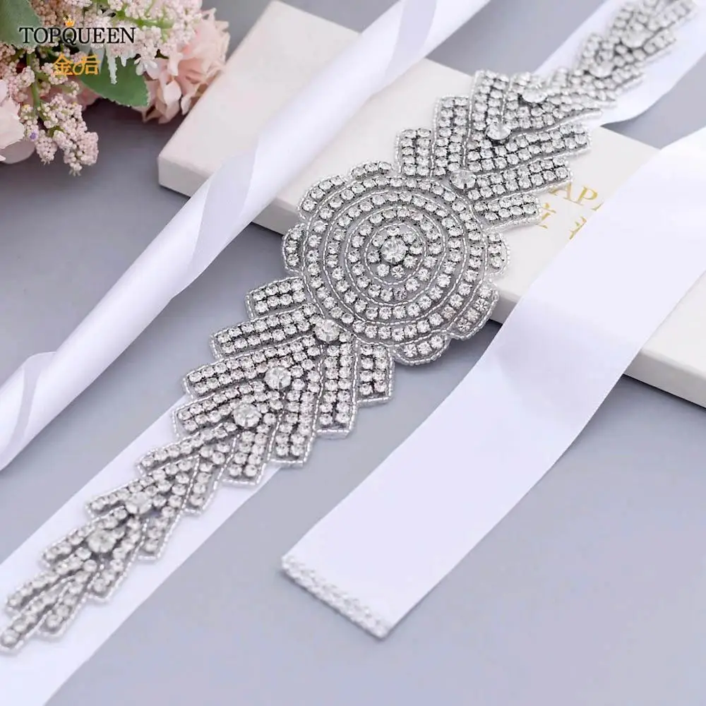

TOPQUEEN S23 Wedding Dress Belt Rhinestone Belt Bride Belt Bridemaid Stunning Brides Dresses Belt Wedding Belt Crystal Belts