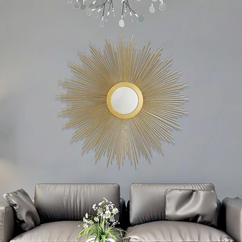 

AMERICAN LUXURY WROUGHT IRON DECORATIVE MIRROR WALL HANGING HOME LIVINGROOM SOFA BACKGROUND WALL MURAL STICKER DECORATION CRAFTS