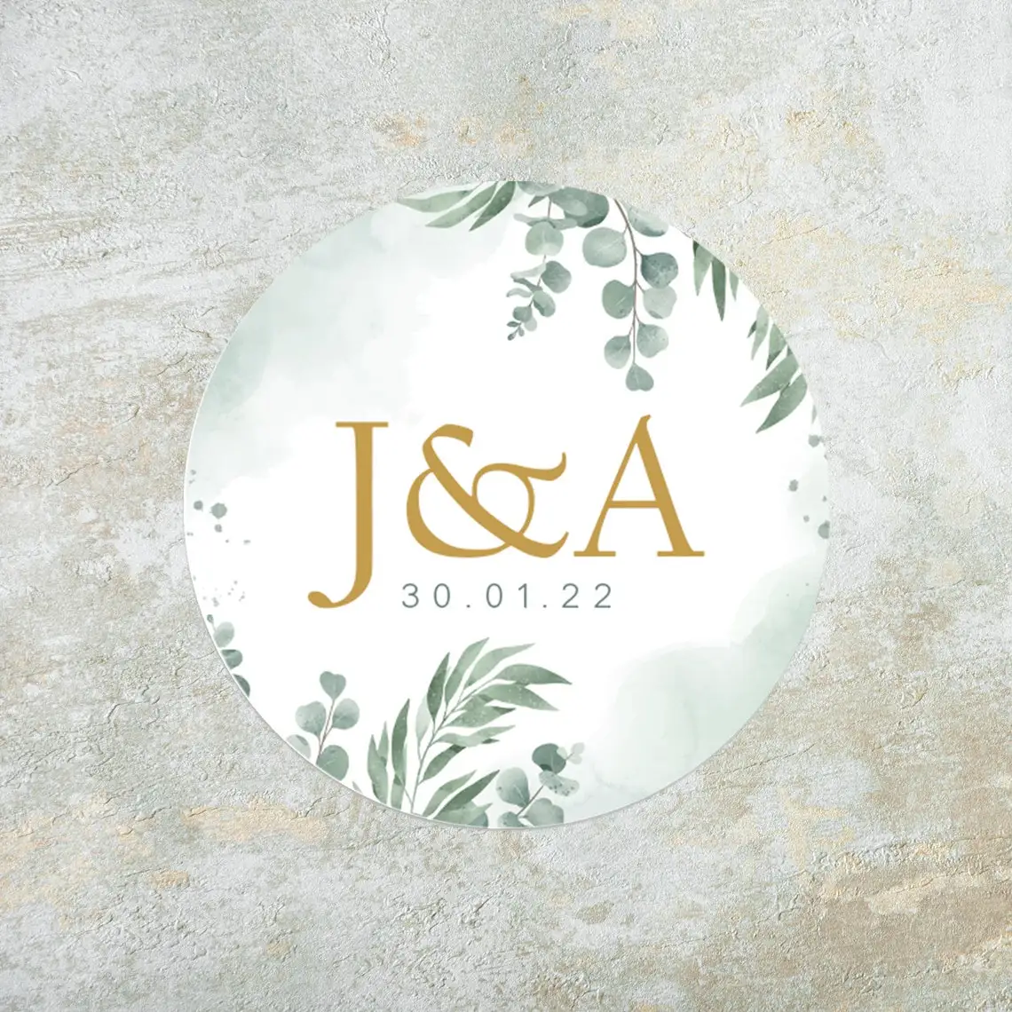 

Green Floral Watercolour, Wedding Favor Stickers - Floral Wedding Stickers - Wedding Favor Labels - Custom Wedding Labels