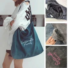 Вельветовая сумка на плечо на молнии, повседневные сумки, женская сумка-тоут с буквенным принтом, K-BEST