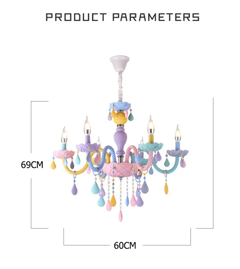 Sala de Crianças Nova Moderna Quarto Lustres Crianças Berçário Princesa Pendurado Lâmpada Interior Casa Macaron Cor Meninas Lustre 13 Nova moderna sala de crianças quarto lustres