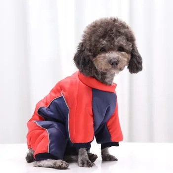 

1Pc Pet Dogs Thicken Winter Coat Waterproof Warm Jacket (Red and Blue)