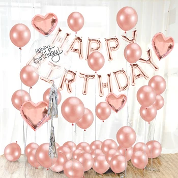 

25pcs/set Happy Birthday Foil Balloon Set First 1st One Birthday Party Decorations Kids Baby Boy Girl Adult 30 Year Old Supplies
