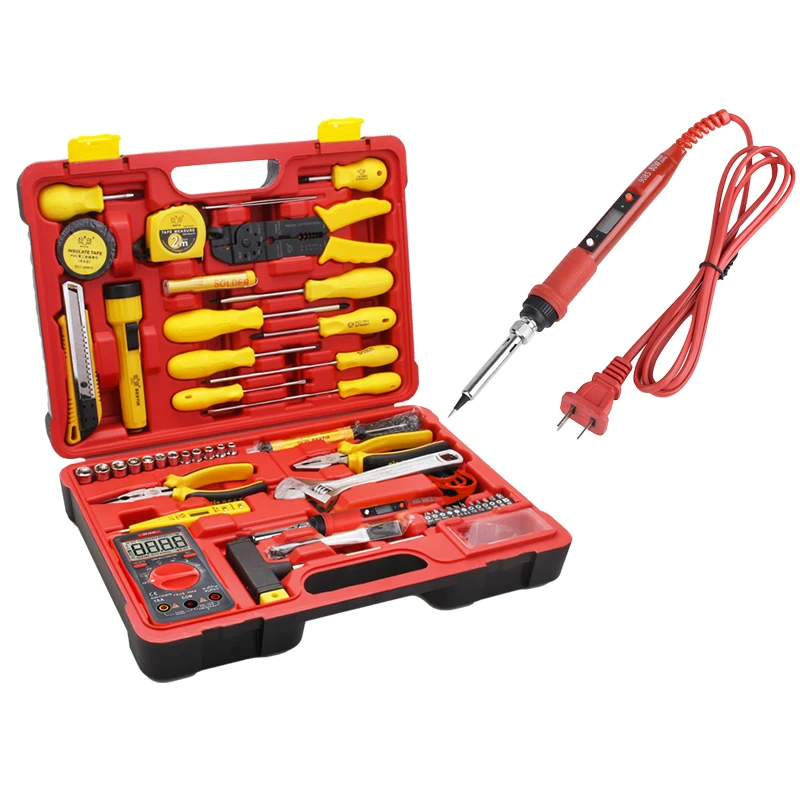 

Hand Tool Set Utility Knife Repair Kit Plastic Toolbox Socket Wrench Screwdriver Set with Wire Cutters Storage Case BESTIR