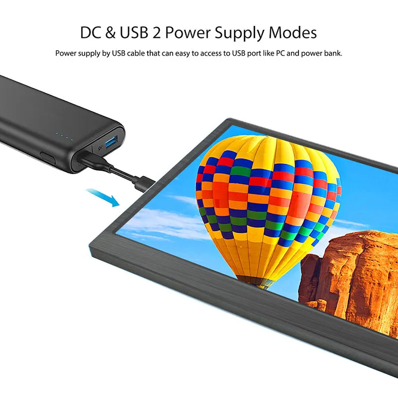 13.3 인치 2K IPS 2560x1440 HD 디스플레이 듀얼 미니 HDMI 호환 IPS 모니터 노트북 PC PS4 wii u Xbox, 라즈베리 파이 4B, 3B +, 3B