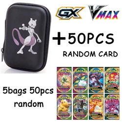 Boîte de rangement pour cartes de jeu Pokemon Capa, 50 cartes de ville, étui rigide pour Album, livre pour écouteurs, boîte de rangement pour jouets pour enfants 