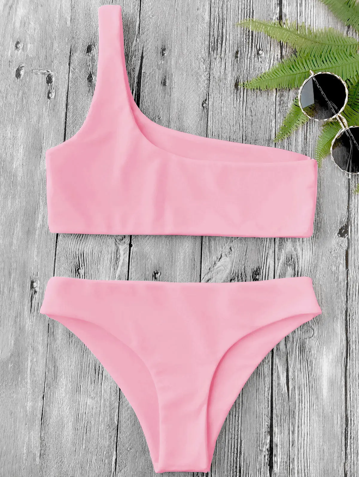 

ZAFUL One Shoulder Bikini Top and Bottoms