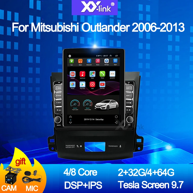

DSP IPS 9.7" Tesla 2din android 10.0 Car Radio Multimedia Video Playe For Mitsubishi Outlander 2006-2013 gps dvd camera mic