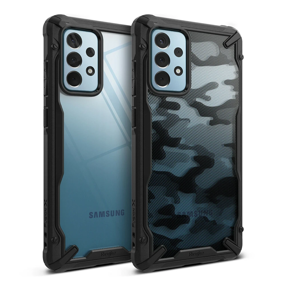Чехол Ringke Fusion X для Galaxy A52 прозрачная задняя крышка и гибкая рамка из ТПУ Гибридный