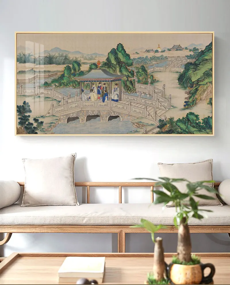 

Traditonal Chinese Style A Dream of Red Mansions Canvas Painting Hall for Living Room Home Decor Poster Print Wall Art Picture