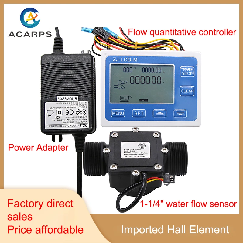 11/4" Digital Display Flow Quantitative Controller Water Flow Sensor