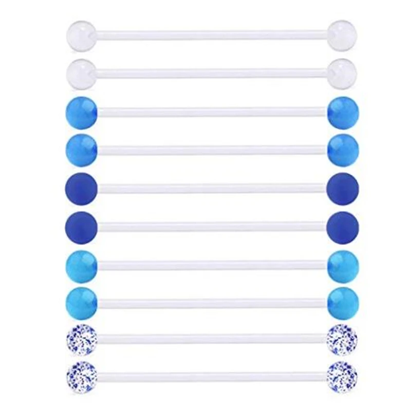 Jforyou Clear Industrial Barbell Earring 14g Bioflex Cartilage Earring