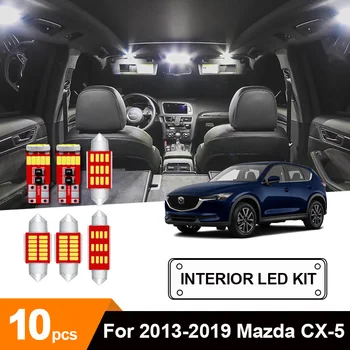 

10 x White Ice Blue No Error Car LED Light Map Reading Dome Trunk Cargo License Plate Bulbs Package Kit For 2013-2019 Mazda CX-5