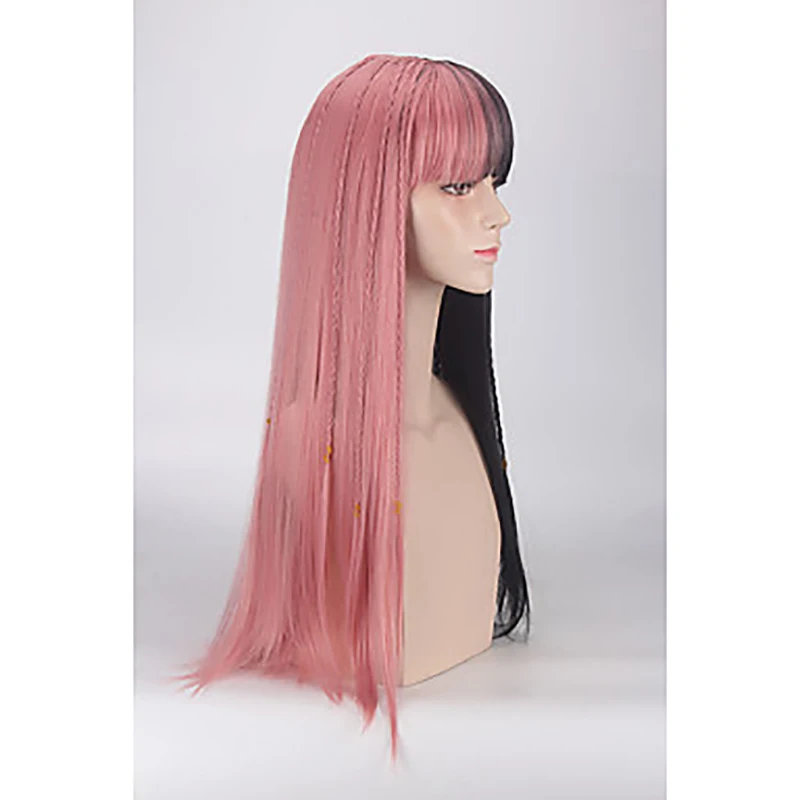 HAIRJOY синтетический парик косплей парик прямой черный розовый с длинными плетеными хвостами