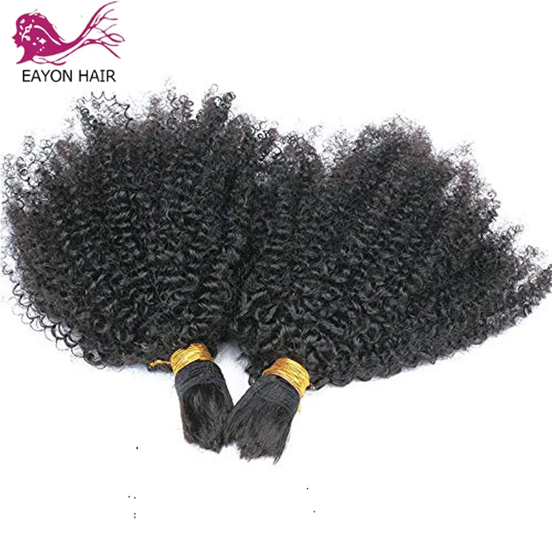 

EAYON Human Braiding Hair Bulk No Weft 4B 4C Afro Kinky Curly Bulk Hair For Braiding 1Pcs/Lot Brazilian Remy Hair Crochet Braids