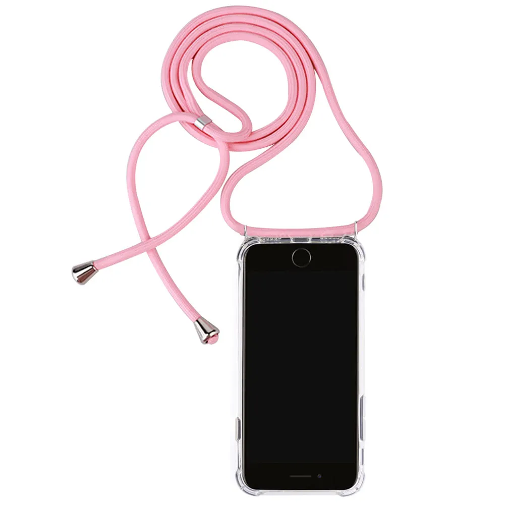 

Transparent Soft TPU Cell Phone Case With Lanyard Necklace Shoulder Neck Strap Rope Cord Fitted Case for Iphone 11 2019