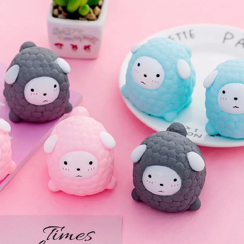 

Mini Funny Kawaii Sheep Squishy Toy Soft Pinch Called Rebound Venting Anti-stress Relief Stress Squeaker Kids Toys